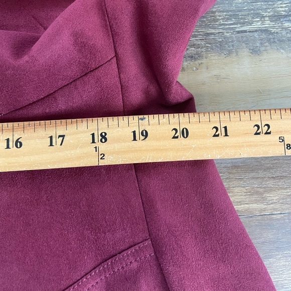 Calvin Klein Faux Suede Fit & Flare Midi Dress Size 16W Red Curvy Stretch - Picture 5 of 9